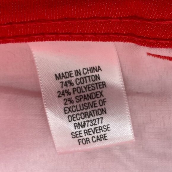 Elle Women Pants Plus Size 16W Straight Leg Flat Front Casual Preppy Red Classic - Picture 8 of 13